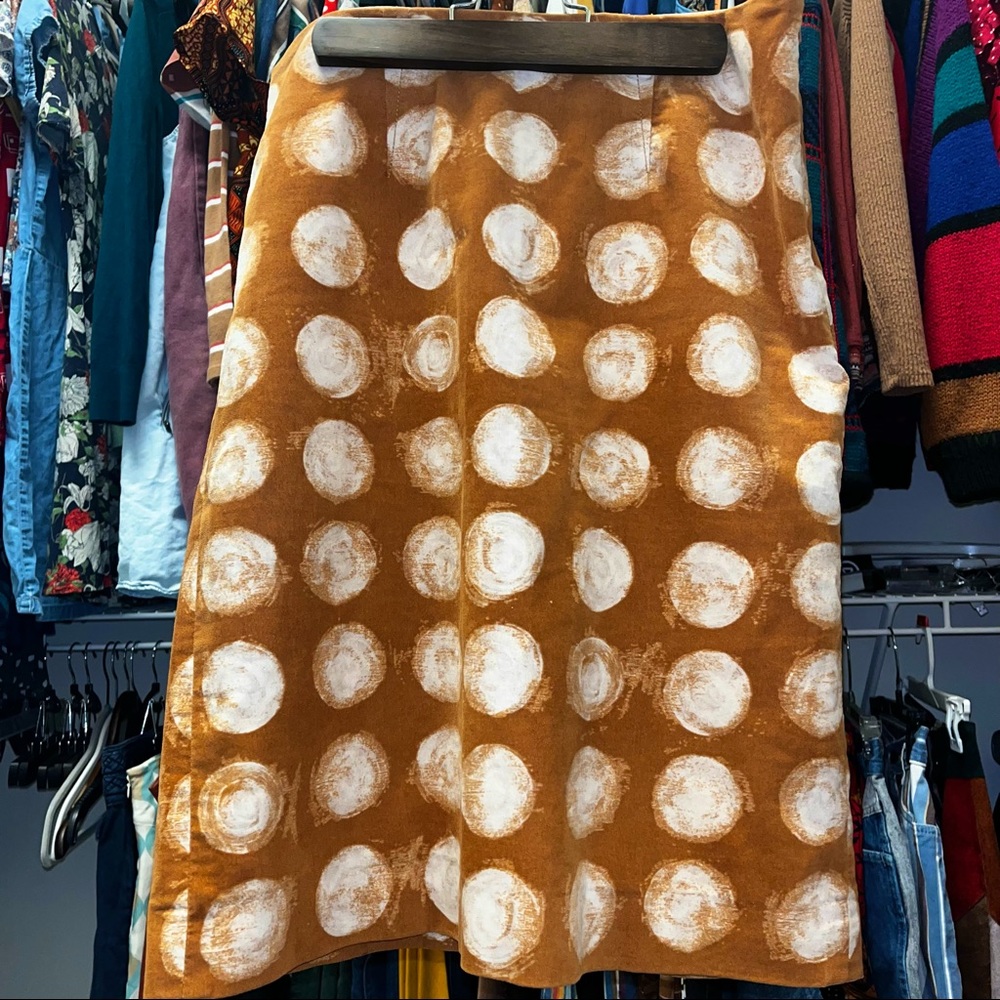 SOLD Maeve Anthropologie Corduroy Polka Dot Pencil Skirt